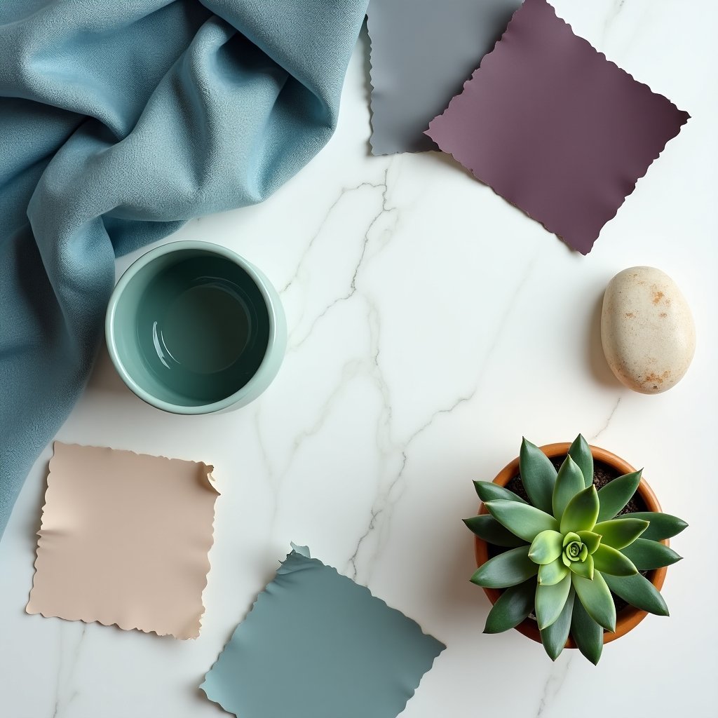 2026 home color palette swatches flatlay