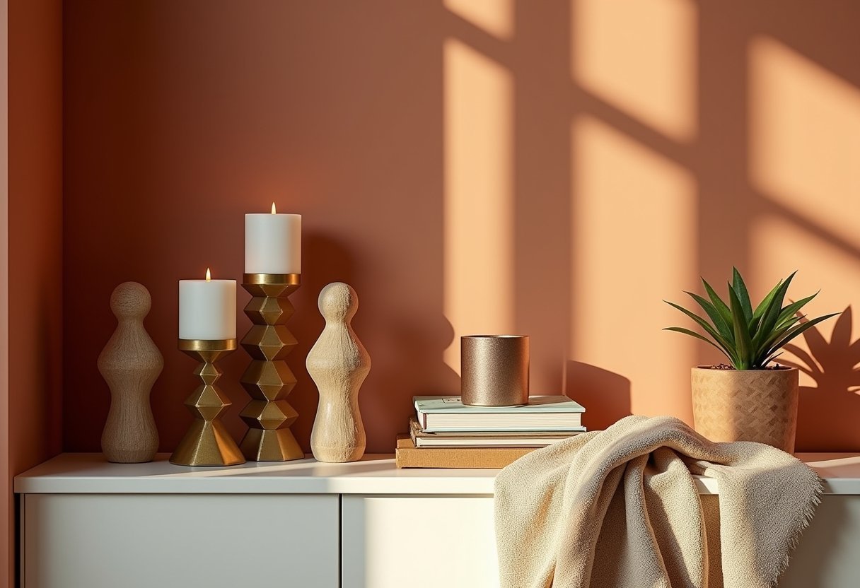 afrohemian decor bookshelf vignette