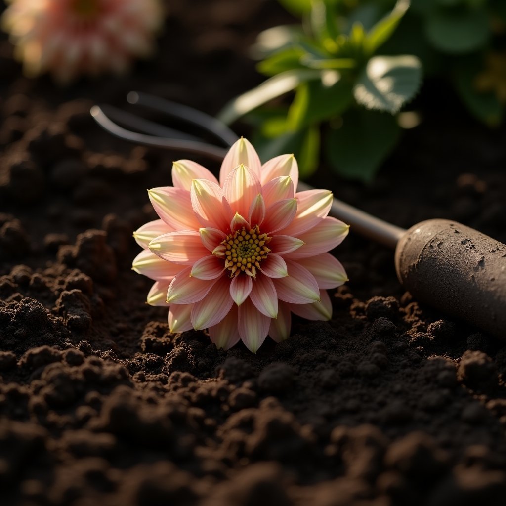 dahlia tuber planting depth soil content b