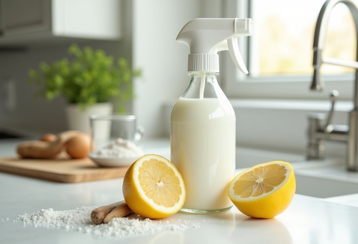 diy natural kitchen cleaner vinegar spray counter