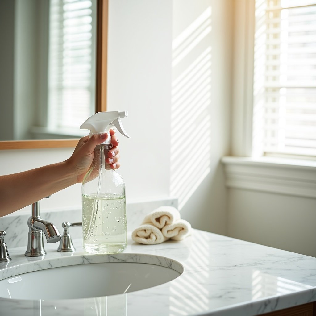natural bathroom mirror cleaner vinegar spray bottle