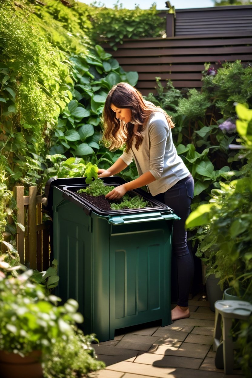 start composting at home garden bin